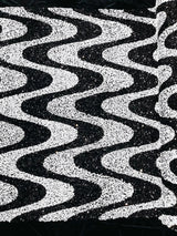Wave Sequin Stretch Velvet Fabric - Wave Design, 54" Width (1 Yard)