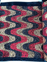 Wave Sequin Stretch Velvet Fabric - Wave Design, 54" Width (1 Yard)