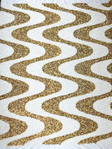 Wave Sequin Stretch Velvet Fabric - Wave Design, 54" Width (1 Yard)