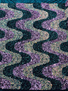 Wave Sequin Stretch Velvet Fabric - Wave Design, 54" Width (1 Yard)