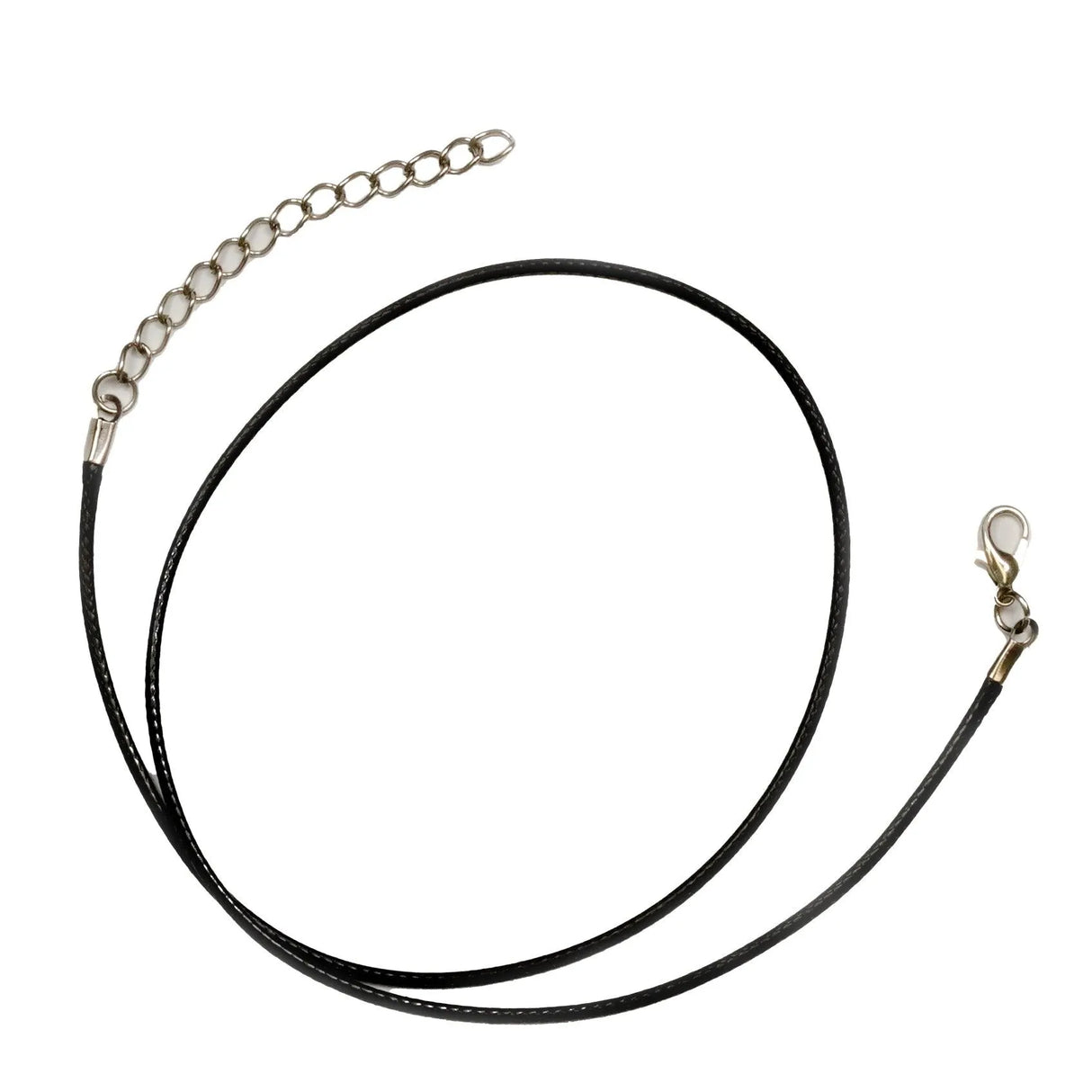 Wax Rope, Lobster Clasp & Extender Chain - Black (19.5" Total Length)