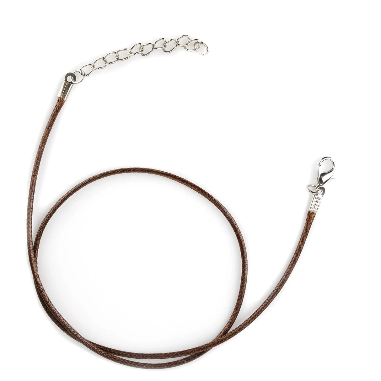 Wax Rope, Lobster Clasp & Extender Chain - Dark Brown (19" Total Length)