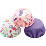 Wilton Unicorn, Flower Print and Solid Purple Baking Cups, 75-Count