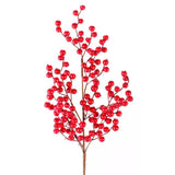 29” Cardinal Red Crabapple Christmas Spray
