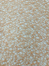 Web Sequin Fish Net Polyester Fabric - Blush Peach, Champagne, Taupe, White Open Mesh Sequin Design, 60" Width (1 Yard)