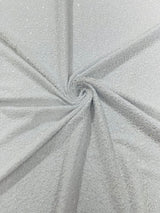 Web Sequin Fish Net Polyester Fabric - Blush Peach, Champagne, Taupe, White Open Mesh Sequin Design, 60" Width (1 Yard)