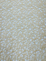 Web Sequin Fish Net Polyester Fabric - Blush Peach, Champagne, Taupe, White Open Mesh Sequin Design, 60" Width (1 Yard)
