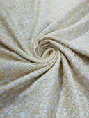 Web Sequin Fish Net Polyester Fabric - Blush Peach, Champagne, Taupe, White Open Mesh Sequin Design, 60" Width (1 Yard)