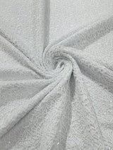 Web Sequin Fish Net Polyester Fabric - Blush Peach, Champagne, Taupe, White Open Mesh Sequin Design, 60" Width (1 Yard)