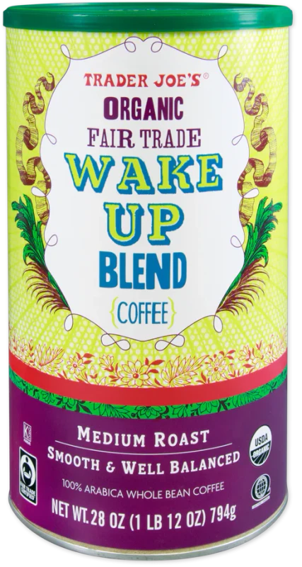 Organic Fair Trade Wake Up Blend Coffee 28 Oz Medium Roast