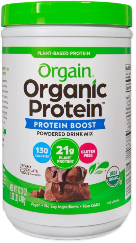 Organic Protein Powder Chocolate Fudge 17.3oz Vegan Boost