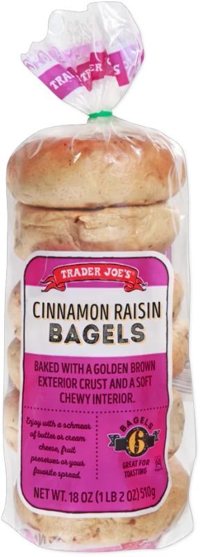 Cinnamon Raisin Bagels 18 Oz Soft Chewy Bakery Bagels