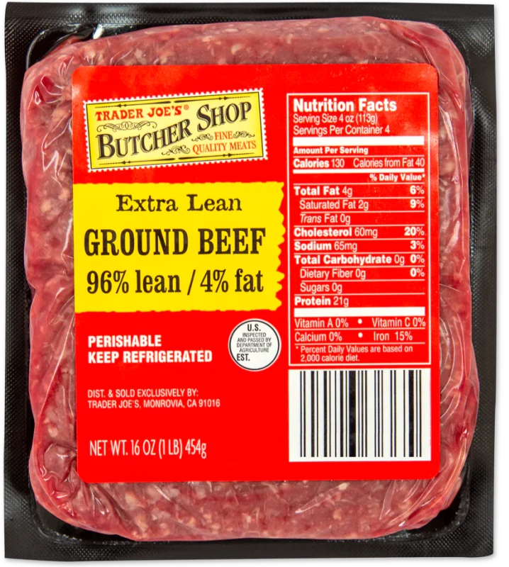 Extra Lean Ground Beef 96% Lean, 4% Fat Premium Ground Beef