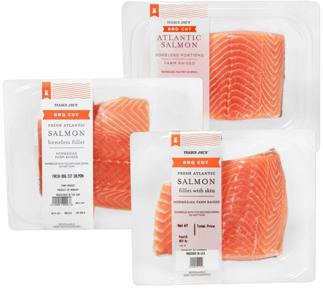 BBQ Cut Fresh Atlantic Salmon Fillets 1 Lb Premium Skin-On Norwegian Salmon