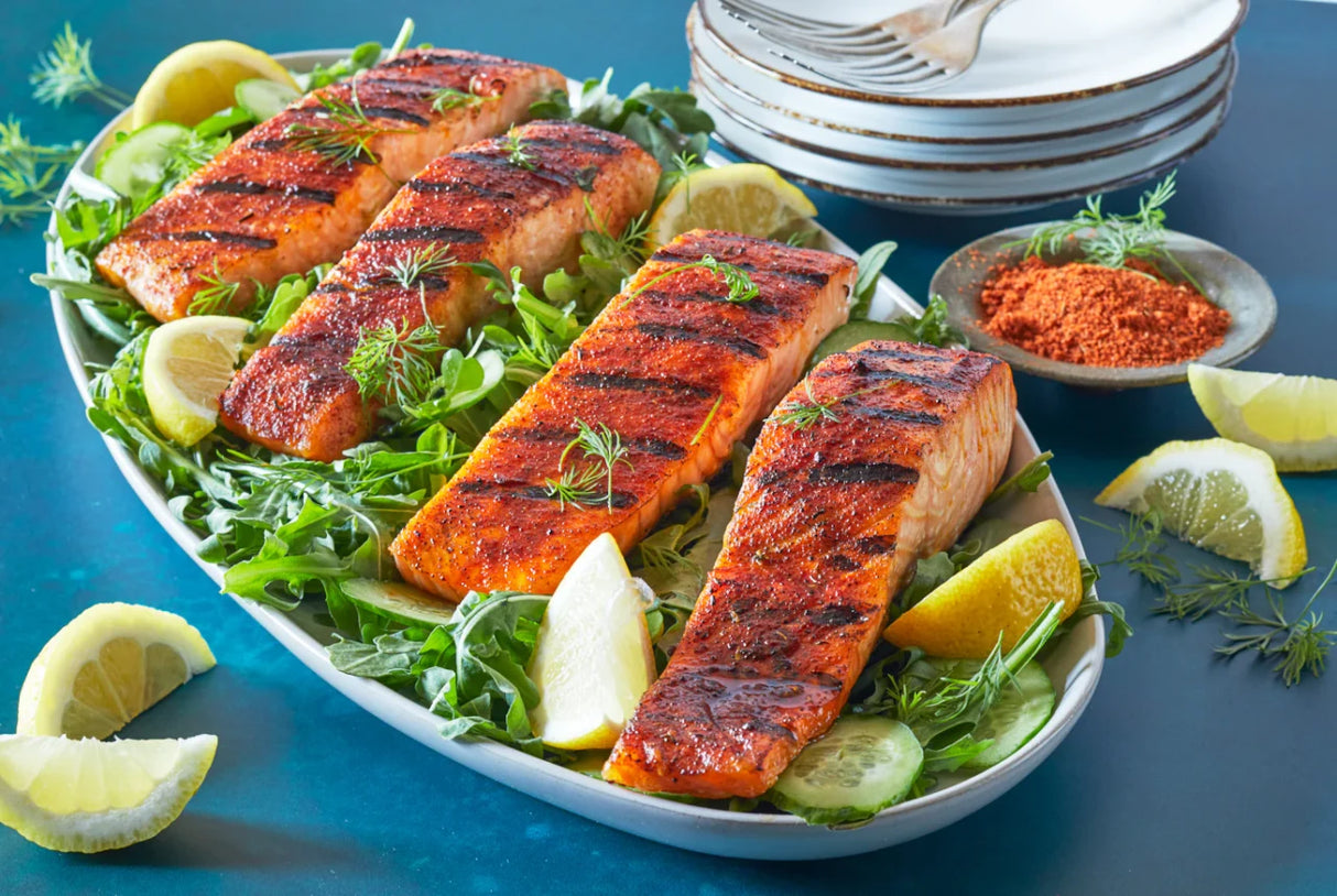BBQ Cut Fresh Atlantic Salmon Fillets 1 Lb Premium Skin-On Norwegian Salmon
