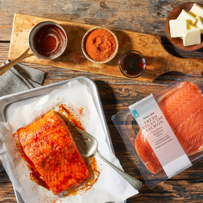 Premium Fresh Atlantic Salmon Fish Boneless Skinless Fillet 1 Lb