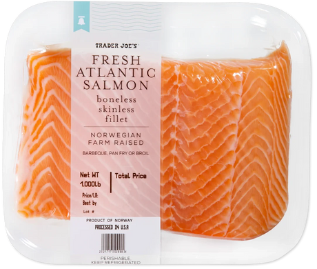 Premium Fresh Atlantic Salmon Fish Boneless Skinless Fillet 1 Lb