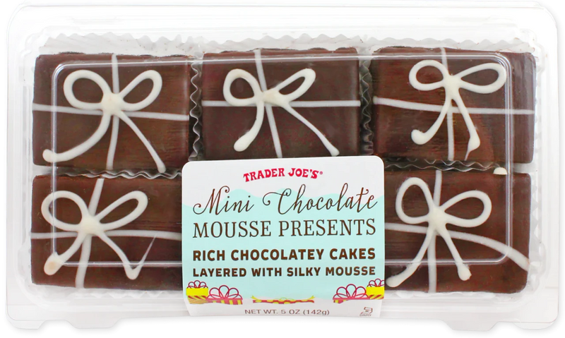 Mini Chocolate Mousse Presents 5 Oz Holiday Chocolate Gift-Shaped Cakes