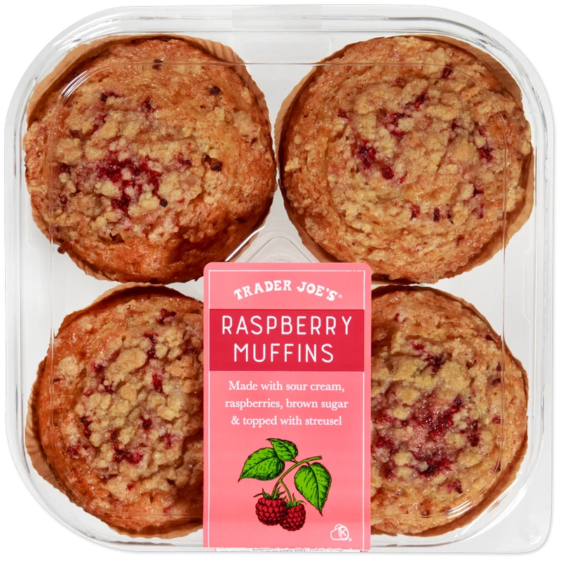 Raspberry Muffins 14 Oz Bakery Style Fruit Muffins with Streusel Topping