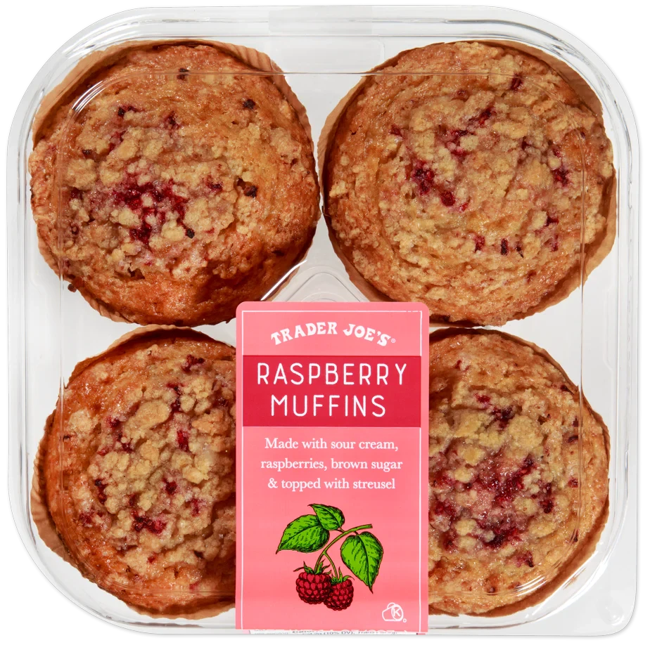 Raspberry Muffins 14 Oz Bakery Style Fruit Muffins with Streusel Topping