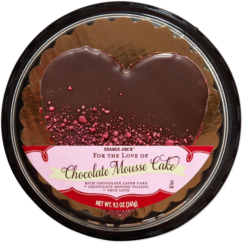 For the Love of Chocolate Mousse Cake 9.2 Oz Chocolate Heart Layer Cake