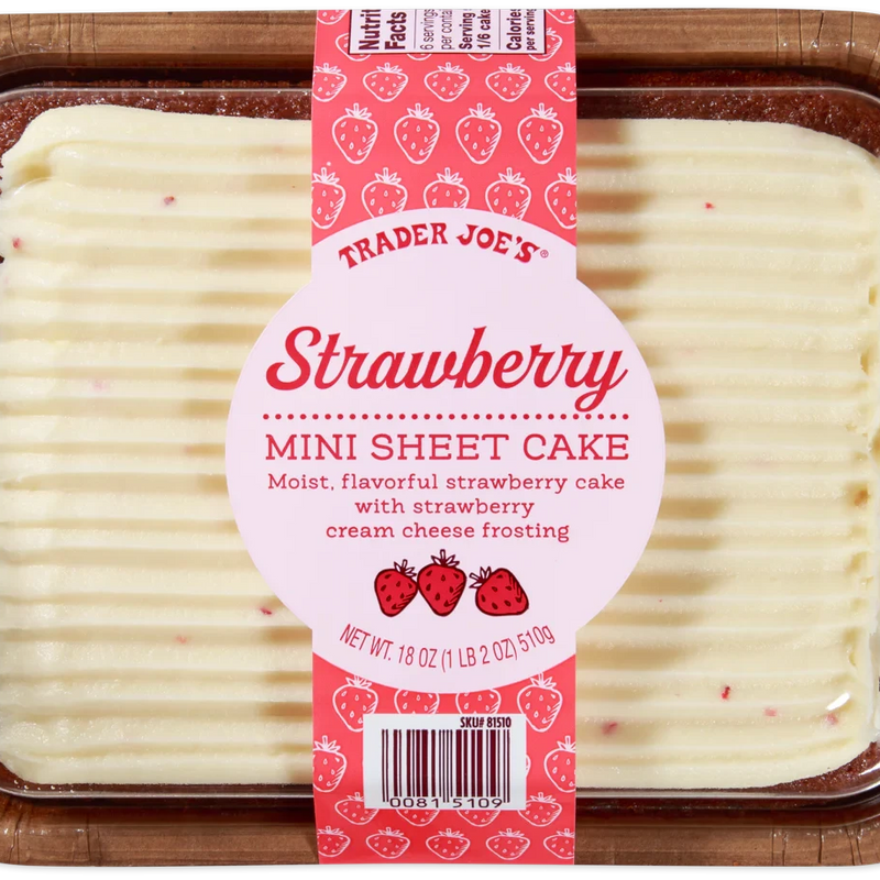 Strawberry Mini Sheet Cake 18 Oz Fruity Berry Dessert Cake