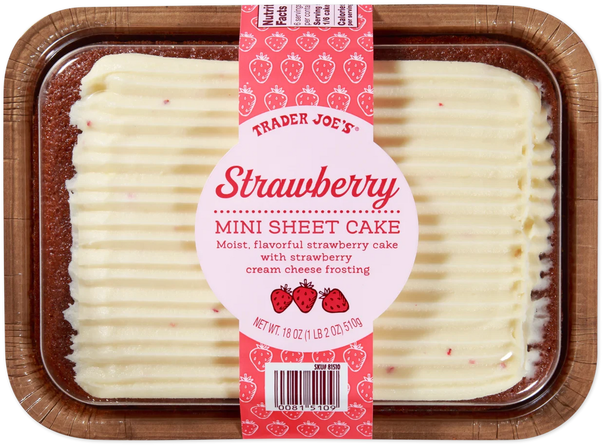 Strawberry Mini Sheet Cake 18 Oz Fruity Berry Dessert Cake