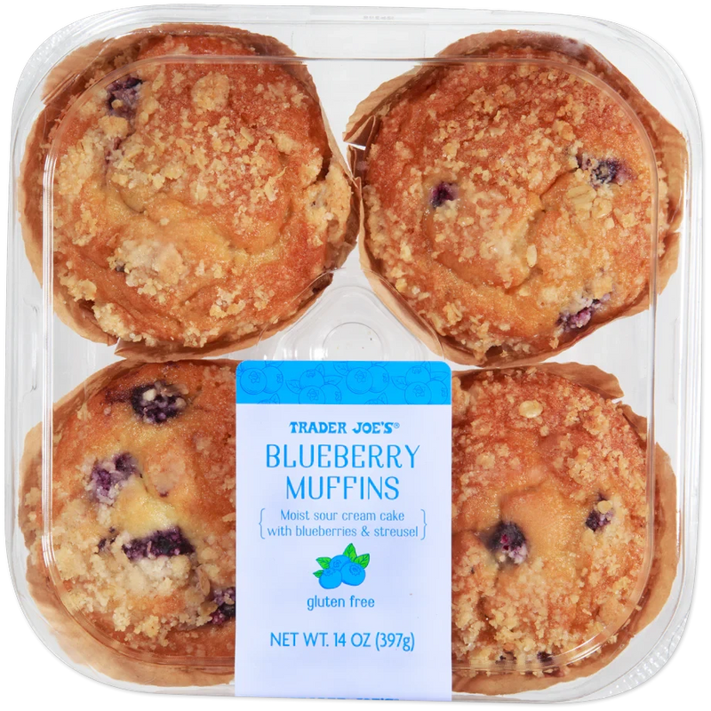 Blueberry Muffins Gluten Free 14 Oz Soft Fruity Breakfast Muffins