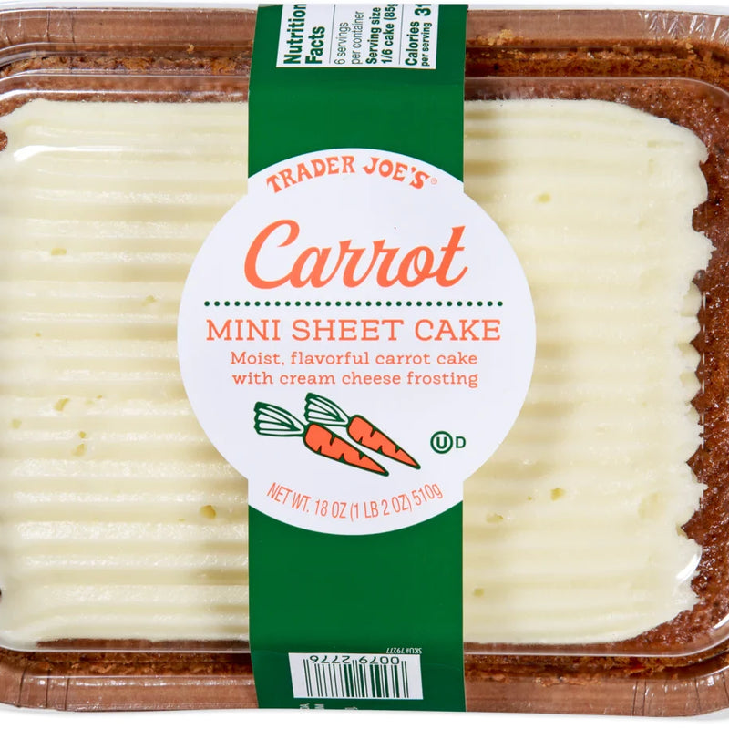 Carrot Mini Sheet Cake 18 Oz Moist Spiced Bakery Dessert Cake