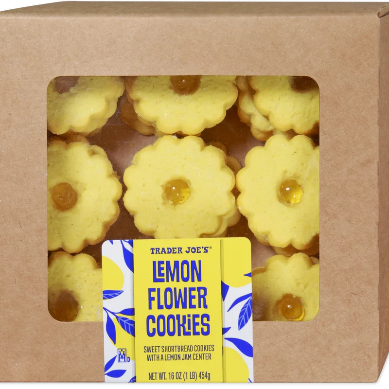 Lemon Flower Cookies 16 Oz Buttery Shortbread Citrus Jam Cookies