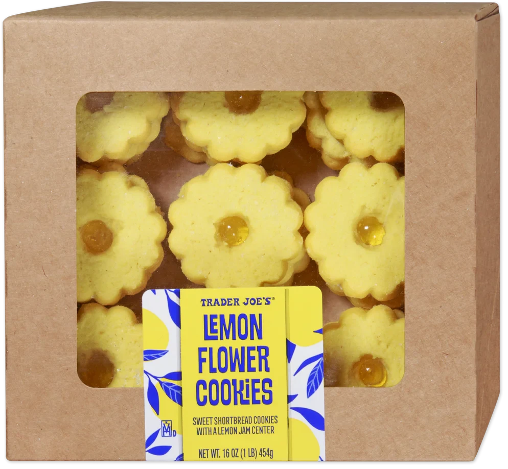 Lemon Flower Cookies 16 Oz Buttery Shortbread Citrus Jam Cookies