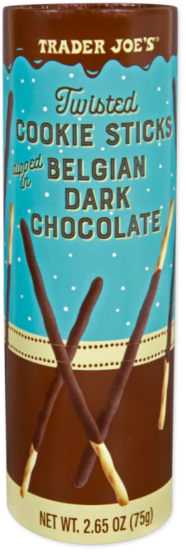Twisted Cookie Sticks – Belgian Dark Chocolate Dipped Biscuit Sticks