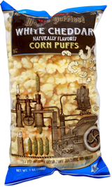 World’s Puffiest White Cheddar Corn Puffs – Extra Airy Cheese Snack