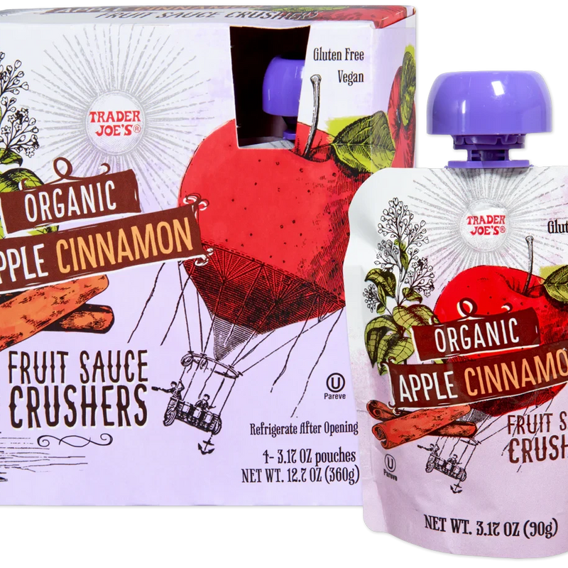 Organic Apple Cinnamon Fruit Sauce Crushers – Smooth Apple & Warm Cinnamon Snack Pouch