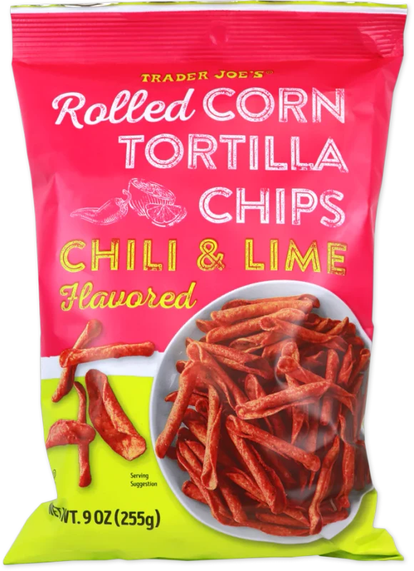 Chili & Lime Flavored Rolled Corn Tortilla Chips – Spicy Tangy Corn Scrolls