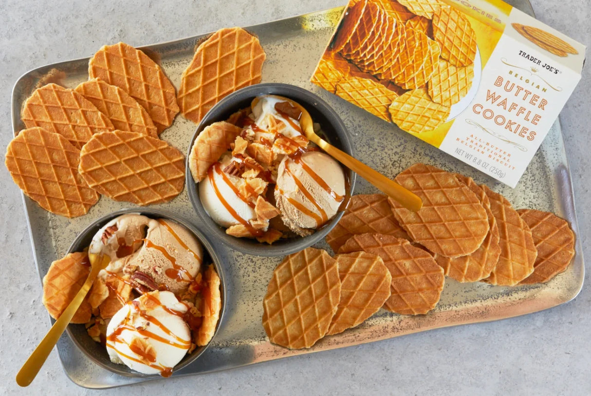 Belgian Butter Waffle Cookies – Crispy All-Butter European Wafer Cookies 8.8 Oz