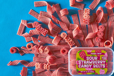 Sour Strawberry Candy Belts – Tangy Strawberry Chewy Strips (10 oz)
