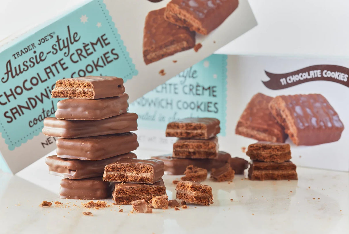 Aussie-Style Chocolate Crème Sandwich Cookies – Triple Chocolate Cream Cookies (7.05 oz)