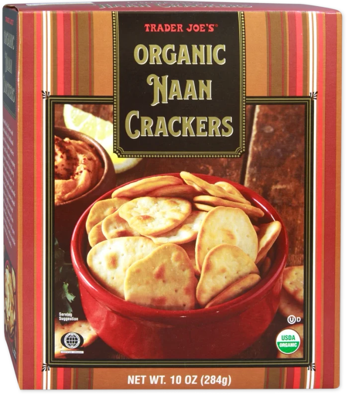 Organic Naan Crackers – Crisp Mini Naan-Style Snack Crackers (10 oz)