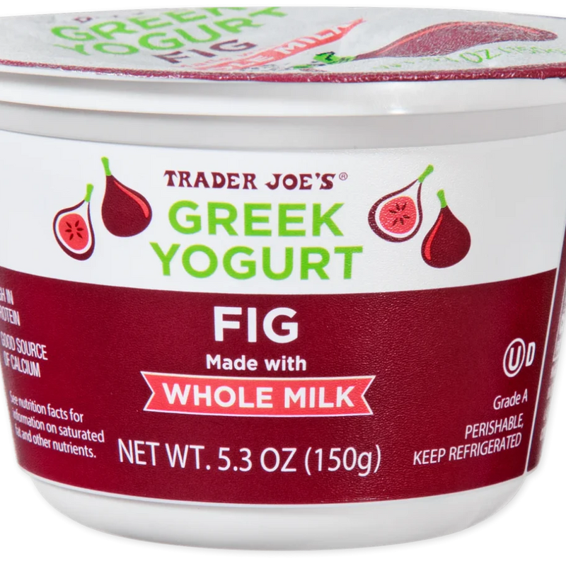 Fig Greek Yogurt Whole Milk Creamy High Protein Yogurt 5.3 Oz