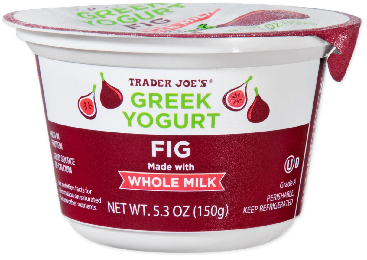 Fig Greek Yogurt Whole Milk Creamy High Protein Yogurt 5.3 Oz