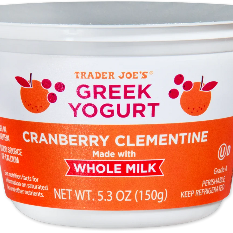 Cranberry Clementine Greek Yogurt Whole Milk Creamy Yogurt 5.3 Oz