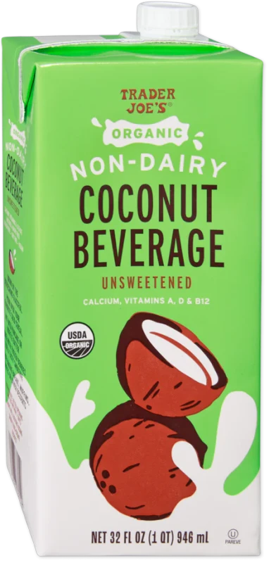 Organic Unsweetened Coconut Beverage Non-Dairy Free Vegan Milk Alternative