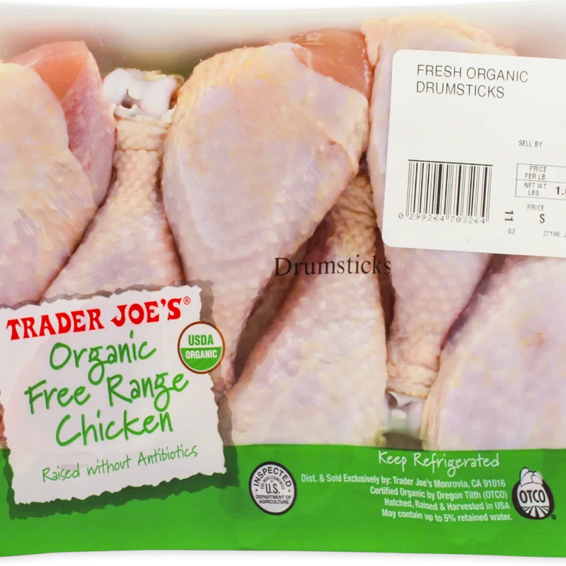 Organic Free Range Chicken Drumsticks – 1 Lb Juicy Bone-In Skin-On Protein