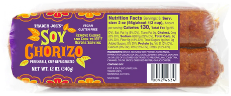 Soy Chorizo – 12 Oz Spicy Plant-Based Vegan Sausage