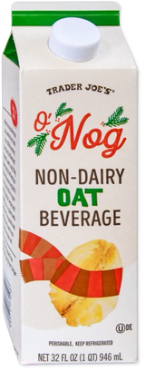 O Nog Non Dairy Oat Beverage Vegan Holiday Creamy Drink