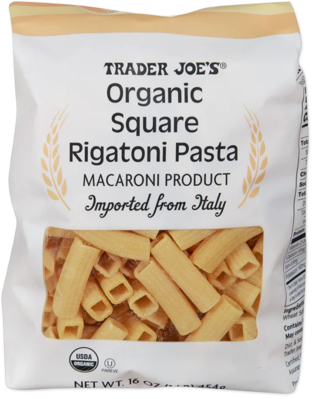 Organic Square Rigatoni Pasta Thick Ridged Italian Pasta
