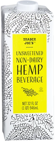 Unsweetened Non Dairy Hemp Beverage Plant Based Vegan Milk Alternative