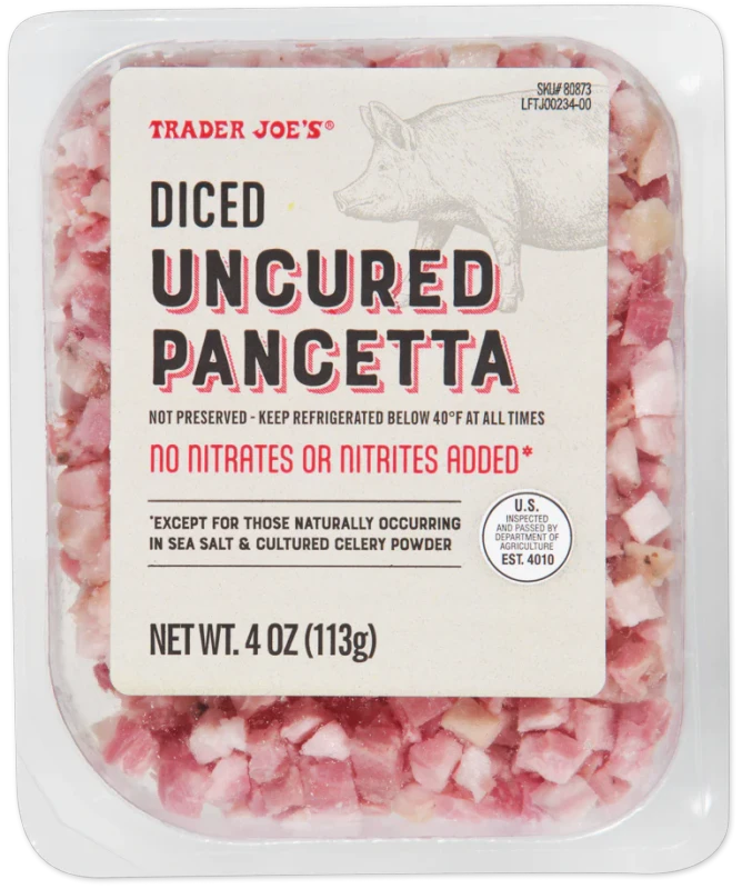Diced Uncured Pancetta – 4 Oz Italian Pork Belly