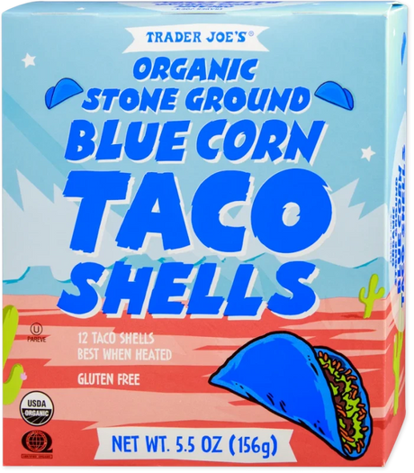 Trader Joe&rsquo;s Organic Stone Ground Blue Corn Taco Shells &ndash; Crispy &amp; Colorful
